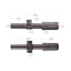 VictOptics LPVO puškohľad S6 1–6x24 + jednodielna montáž - Hnedá