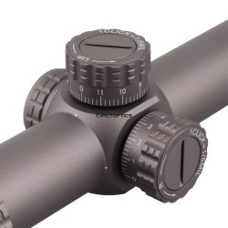 VictOptics LPVO puškohľad S6 1–6x24 + jednodielna montáž - Hnedá