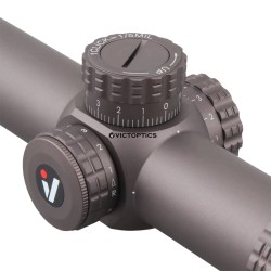VictOptics LPVO puškohľad S6 1–6x24 + jednodielna montáž - Hnedá