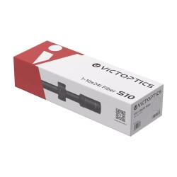 VictOptics LPVO puškohľad S10 1–10x24i Fiber + jednodielna vysoká montáž - Čierna