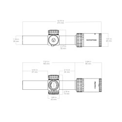 VictOptics LPVO puškohľad S10 1–10x24i Fiber + jednodielna vysoká montáž - Čierna