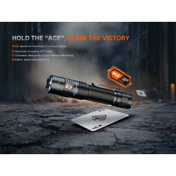 FENIX Rechargeable LED Flashlight PD35R ACE, 2000 lm  - Black