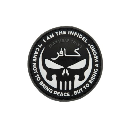 3D gumová nášivka INFIDEL PUNISHER Patch - Čierna