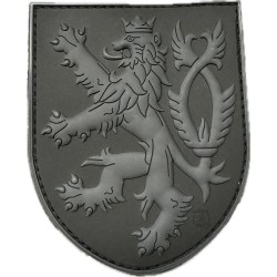 3D gumová nášivka ČESKÝ LEV - Černá