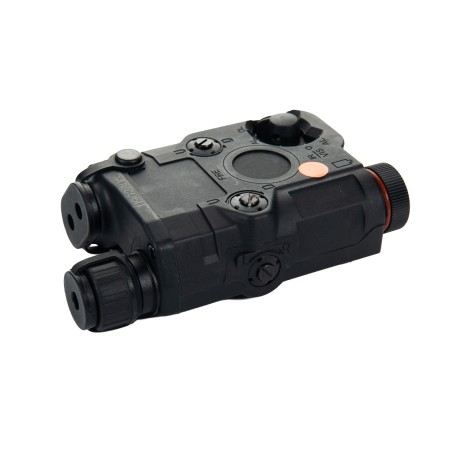 AN/PEQ15 + LED svítilna s IR krytkou + červený laser + IR přísvit - černý