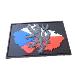 3D gumová nášivka ČESKÝ ĽAV A VLAJKA - Farebná