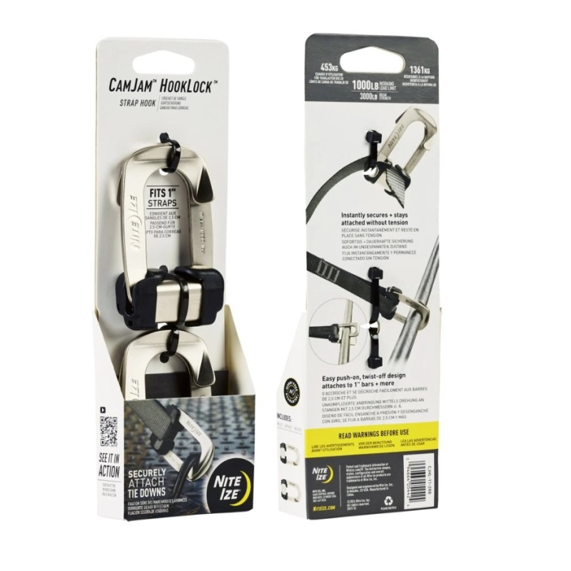 NITE IZE CamJam™ HookLock™ Strap Hook (2-Pack) - Silver