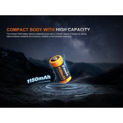 FENIX dobíjecí Li-ion baterie RCR123A 3,6V - 1150 mAh | ANAREUS