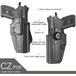 GUN FLOWER OWB puzdro CZ P-07 / P-09, pre pravákov – Čierna | ANAREUS