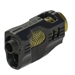 CTM TAC Hi-Capa CNC Aluminum Compensator – Black / Gold | ANAREUS