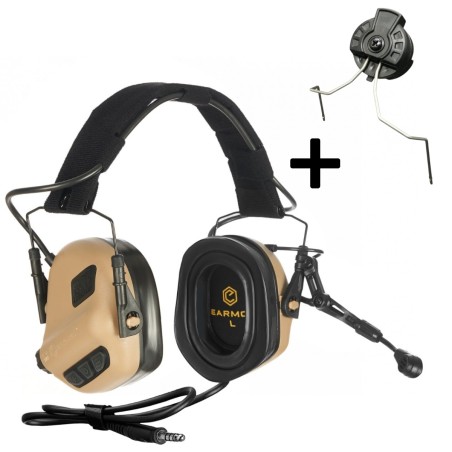 EARMOR M32 PLUS SET Headset with Helmet Mount – Tan | ANAREUS