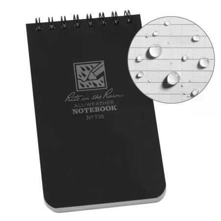 RITE vodeodolný zápisník POCKET NOTEBOOK (76×133mm) – Čierna | ANAREUS